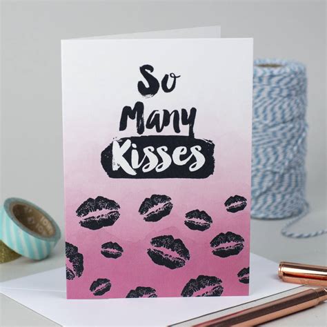 kisses valentines card  bonnie blackbird