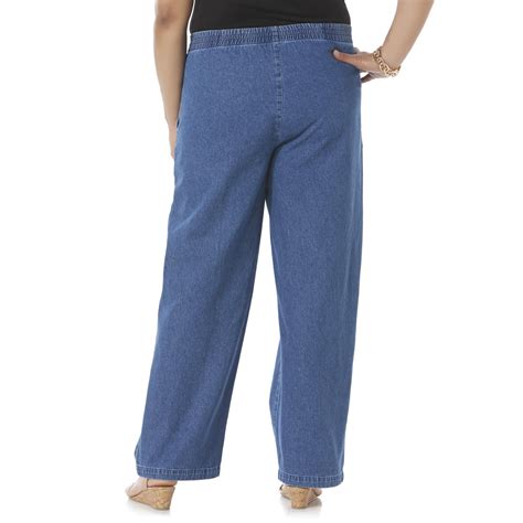basic editions womens  elastic waist jeans