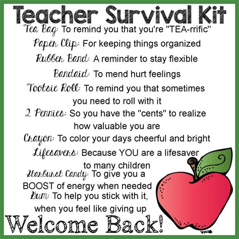 teacher survival kit cardjpg  pixels teacher survival
