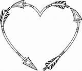 Heart Arrow Clipart Shaped Tribal Frame Border Drawing Svg Clip Flint Drawings Cute Arrows Eps Ai Paintingvalley Silhouette Sketch Px sketch template