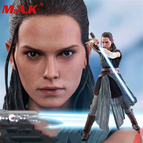 collectible  scale  hot toys mms rey training model star wars   jedi full set