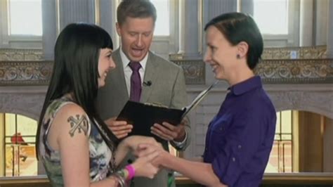 gay marriage couples line up to wed in san francisco california youtube