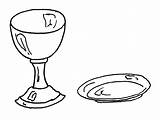 Chalice Communion Chalices Paten Cliparts Clipground Symbols sketch template