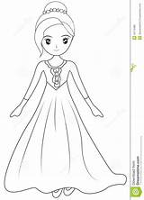 Coloring Girl Long Gown Sleeve Pages Girls Book Illustration Dresses Kids Stock Dreamstime Designlooter Drawings 1300px 88kb Family sketch template