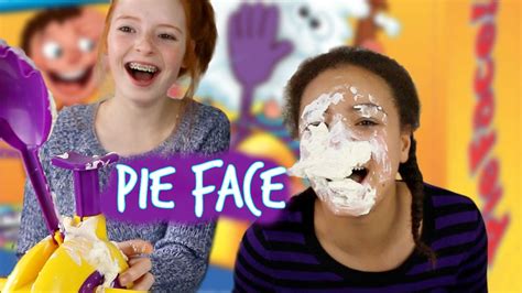girls playing pie face game  spray cream funny pieface video nilipod youtube