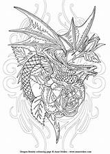 Coloring Pages Colouring Dragon Adult Fantasy Stokes Anne Dragons Books Printable Mythical Mandala Book Print Grown Ups Fairy Unicorn Tattoo sketch template