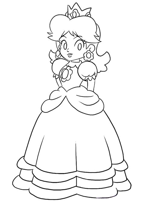 princess peach coloring page  printable coloring pages  kids