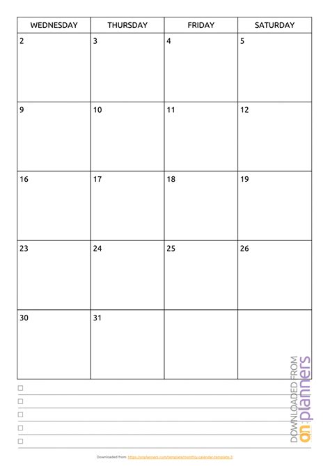 page calander templates  calendar printable