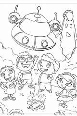 Coloring Little Pages Einsteins Library Clipart sketch template
