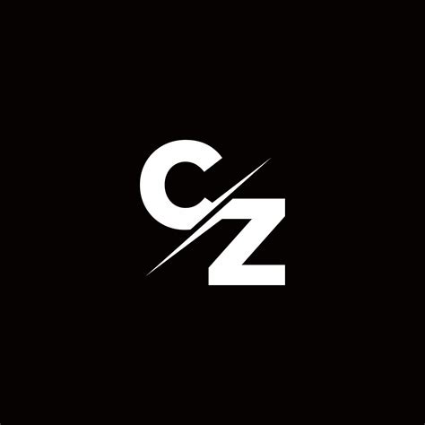 cz logo letter monogram slash  modern logo designs template  vector art  vecteezy