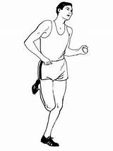 Running Coloring Long Distance Pages Jump Athlete sketch template