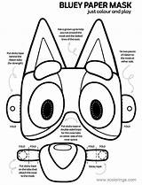 Bluey Mask Coloring Pages Printable Craft Colour Paper Kids Activity Print Sheet Play Xcolorings Noncommercial Individual Use Only Info sketch template