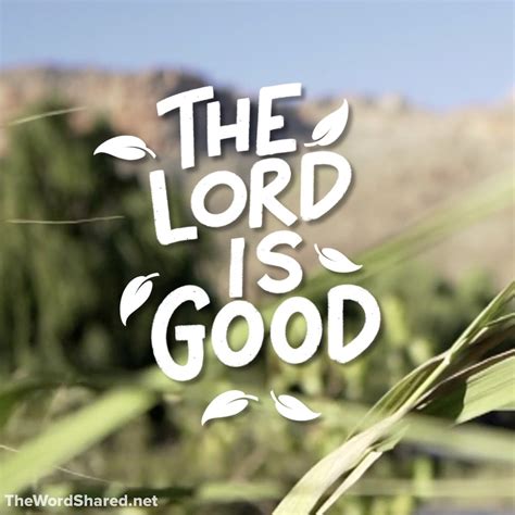 the lord is good the word shared