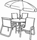 Coloring Pages Chair Getcolorings Umbrella Amp Table sketch template