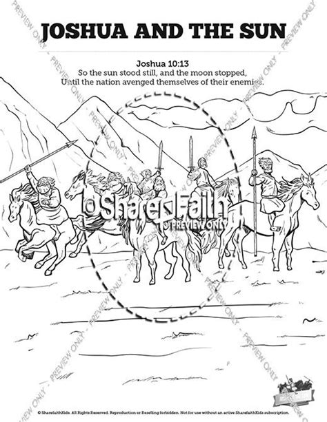 joshua  sun stand  sunday school coloring pages bible