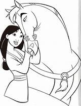Mulan Khan Aime Cheval Kleurplaat Poe Hojas Princesas Paarden sketch template