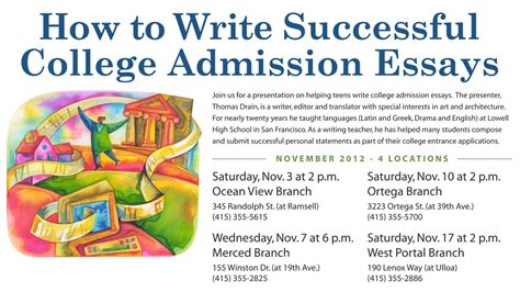 merced branch library   write successful college admission essays