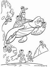 Nemo Coloring Finding Crush Squirt Pages Turtle Sea Turtles Colouring Printable Group Disney Sheets Kids Young Print Australian Current Chilling sketch template