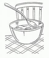 Coloring Soup Bowl Pages Food Clipart Warms Library Print sketch template
