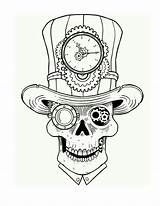 Steampunk Coloring Pages Adult Kunst Gothic Tattoo Book Choose Board sketch template