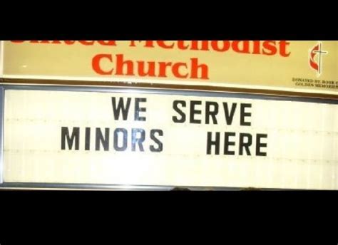 church sign epic fails “we serve minors” edition