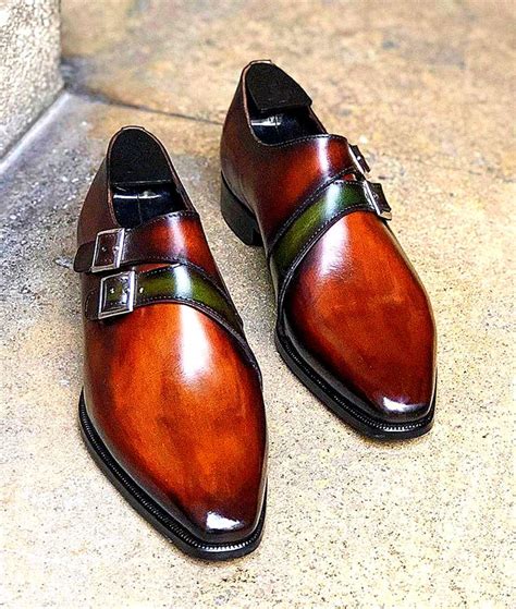 leather mens classic double monk strap dress shoes brown shoes men dress shoes men leather
