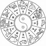 Coloring Chinese Pages Zodiac Year Animal Astrology Print Colouring Animals Printable Signs Kids Crafts Popular sketch template