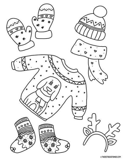 coloring pages  winter clothes