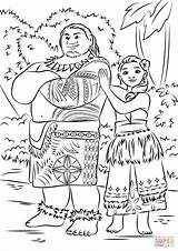 Coloring Moana Pages Sina Tui sketch template