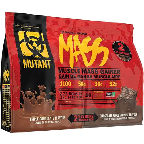 mutant mass gainer  kg dual chamber  flavours    side