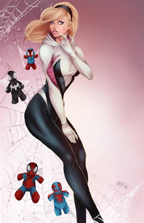 spider gwen commission by forty fathoms on deviantart