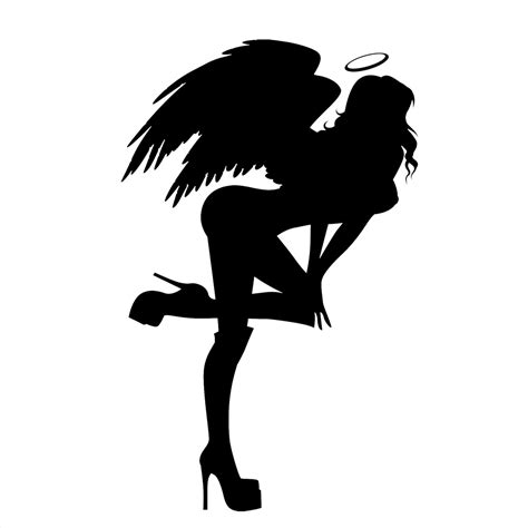 sexy fallen angel halo heels silhouette vinyl sticker car decal