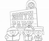 Park Colorear Print Cartman Cartoons sketch template