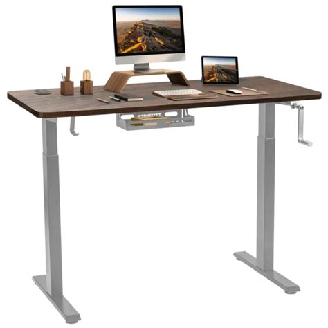 costway adjustable  standing workstation sit stand desk wcrank