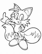 Tails Coloring Pages Fox Getcolorings Hedgehog Sonic sketch template
