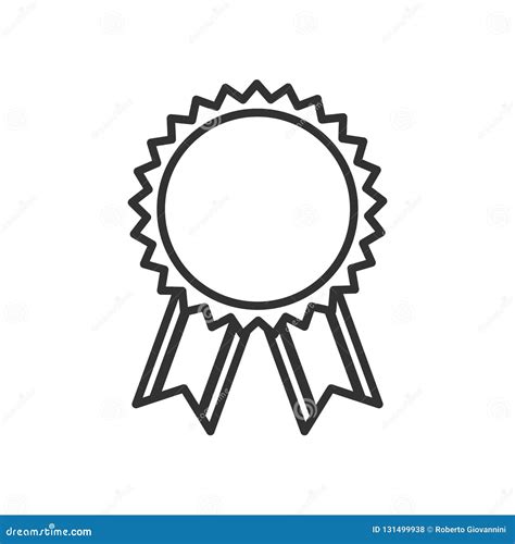 generic medal award outline icon  white stock vector illustration