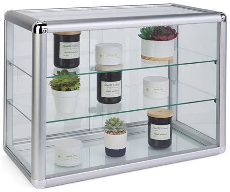 Aluminum Frame Glass Counter Showcase Radius Edge