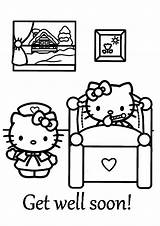 Well Soon Coloring Pages Hello Kitty Coloring4free Printable Better sketch template