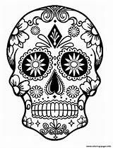 Coloring Calavera Printable Getcolorings Skull sketch template