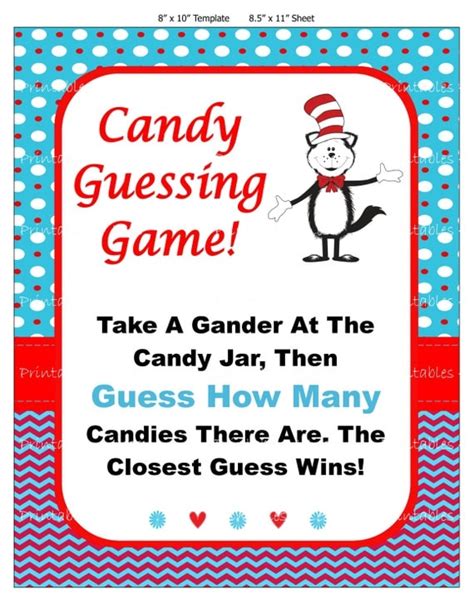 guess   candies    jar printable