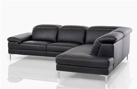 Carnation Modern Black Eco Leather Sectional Sofa