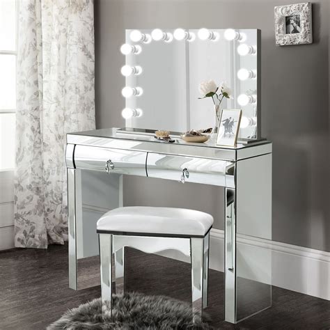 mirrored vanity chair decorative white finish wood vanity set