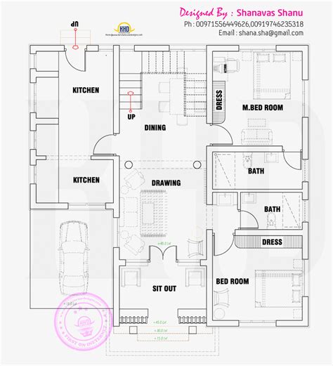 floor plan  modern single floor home kerala home design  floor