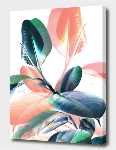 foliage  love teal peach canvas print  dominique vari curioos