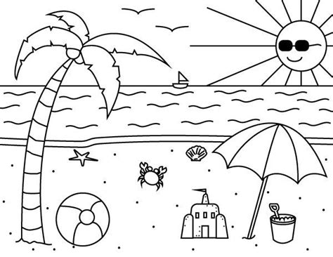 coloring pages  printable summer beach coloring pages