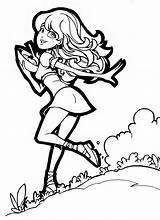 Coloring Pages Girls Girl Running Lovely sketch template