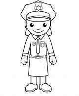 Police Coloring Officer Pages Kids Woman Printable Drawing Women Officers Cartoon Policeman Clipart Colouring Cliparts Man Jobs Army Crafts Library sketch template