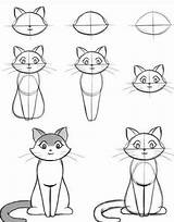 Step Draw Easy Drawing Beginners Things Cool Tutorials Simple Tutorial Drawings Lessons Cat Cute Animals Good Choose Board sketch template