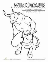 Minotaur Minotaure Creatures Mythical Minotauro Designlooter Mythologie sketch template