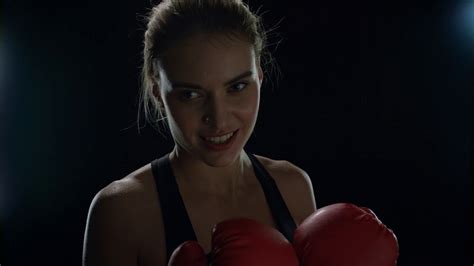 Sport Woman Doing Punches In Red Boxing Stock Footage Sbv 333797709